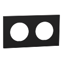 [SCHS940704] Odace - plaque de finition 2 postes - couleur Noir onyx