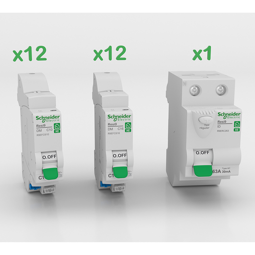 [SCHPFRB50] Resi9 - Probox XE - 12x10A + 12x16A + 1xID AC 63A
