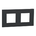 [SCHNU600454] Unica Déco Essentielle - Plaque de finition - Anthracite - 2 postes horiz vert