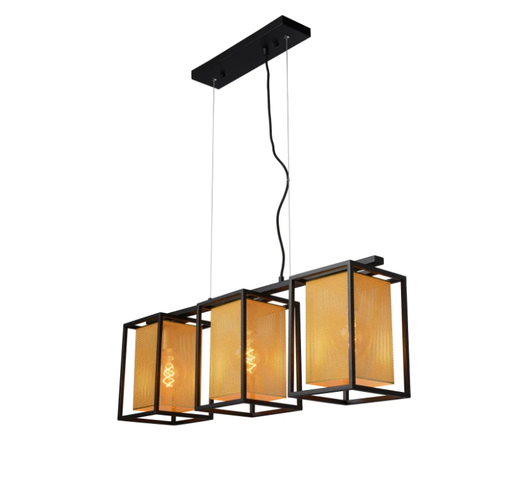 [LUC21422/03/30] SANSA Suspension-Noir-3xE27-40W-Métal