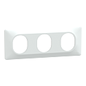 [SCHS320706] Ovalis - Plaque de finition - 3 postes Horizontal - entraxe 71 mm - Blanc
