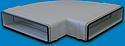 [UNV831011] Coude 90° horizontal PVC rigide à joints d'étanchéité, rectangulaire 55 x 110 mm