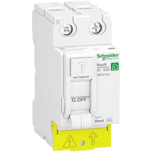 [SCHR9PRF263] RESI9 - interrupteur différentiel - 2P - -63A - 30mA - Type Fsi - peignable