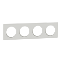[SCHS520808R] Odace Touch - plaque 4 postes horiz/ver 71mm translucide blanc avec liseré blanc