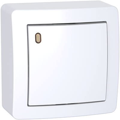 [SCHALB62057P] Alréa, Va-et-vient lumineux forte luminosité avec cadre saillie, blanc polaire