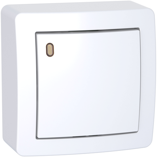 [SCHALB62057P] Alréa, Va-et-vient lumineux forte luminosité avec cadre saillie, blanc polaire