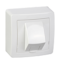 [SCHALB62342P] Alréa, RJ45 simple catégorie 6 UTP avec cadre saillie, blanc polaire
