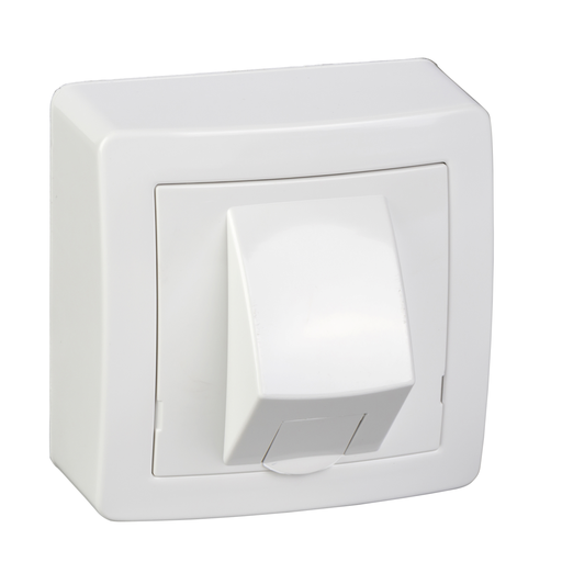 [SCHALB62342P] Alréa, RJ45 simple catégorie 6 UTP avec cadre saillie, blanc polaire