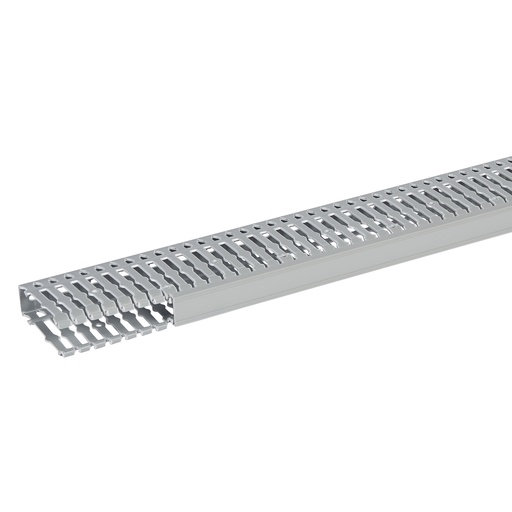 [PLW21165] Goulotte de câblage Segma - 25mmx80mm - Fond+couvercle - Longueur 2m - PVC gris