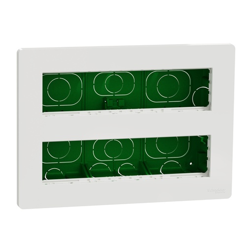 [SCHNU171820] Unica - boîte de concentration encastrée complète - 2 rang de 8 mod - blanc anti