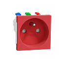 [SCHNU305903T] Unica - prise 2P+T - FR - 90° - goulotte - connexion rapide - Rouge - méca seul