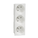 [SCHNU307918] Unica - prise triple 2P+T - FR - 45° - Blanc - méca seul