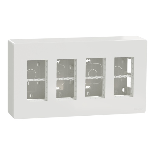 [SCHNU124418] Unica - boîte de concentration saillie complète - 4 col de 4 mod - Blanc