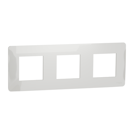 [SCHNU200618] Unica Studio - plaque de finition - Blanc - 3 postes