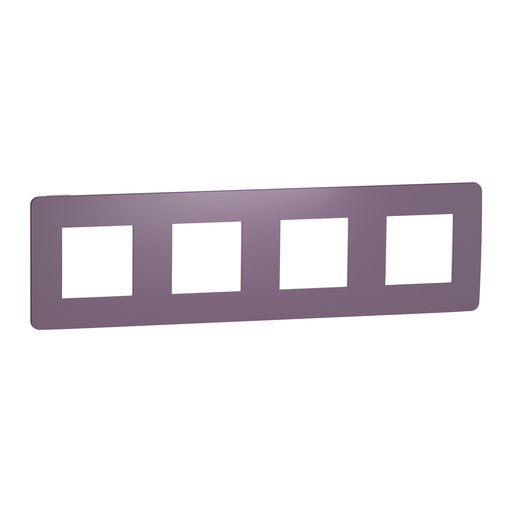 [SCHNU280814] Unica Studio Color - plaque de finition - Prune liseré Blanc - 4 postes