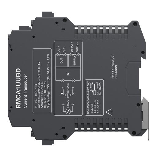 [SCHRMCA1UUBD] Harmony Transducteur I 0-15A ac/dc vers 0-10Vdc ou 0/4-20mA