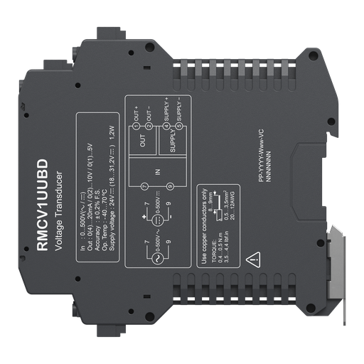 [SCHRMCV1UUBD] Harmony Transducteur U 0-500V ac/dc vers 0-10Vdc ou 0/4-20mA