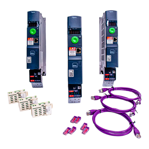 [SCHMD2ATV320CANX3] Lot de 3 ATV320 0,75 kW Mono & 3 modules interface CAN Open
