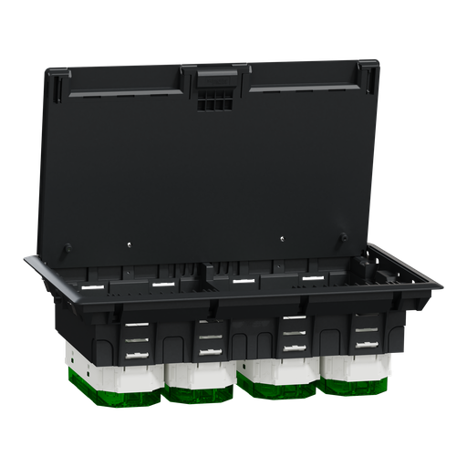 [SCHINS52126] Unica System+ - Boîtier de sol XL 4x6mod ou 12 postes - plastique - IK08 IP20