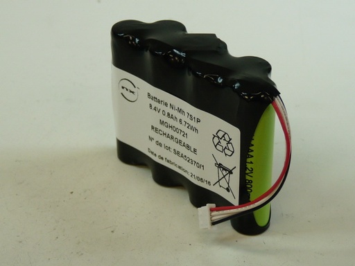 [ENIMGH00721] Batterie(s) Batterie Nimh 7x AAA 7S1P ST7 8.4V 800mAh Molex
